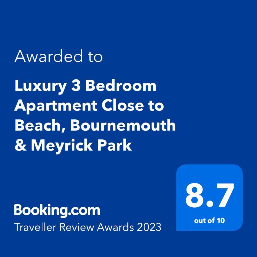 Luxury 3 Bedroom Apartment Close To Beach, Bournemouth & Meyrick Park Exteriör bild